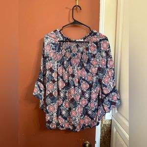 Westport XL Blue Top with Bell Sleeves